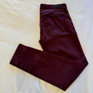 AG Adriano Goldschmied maroon skinny pant